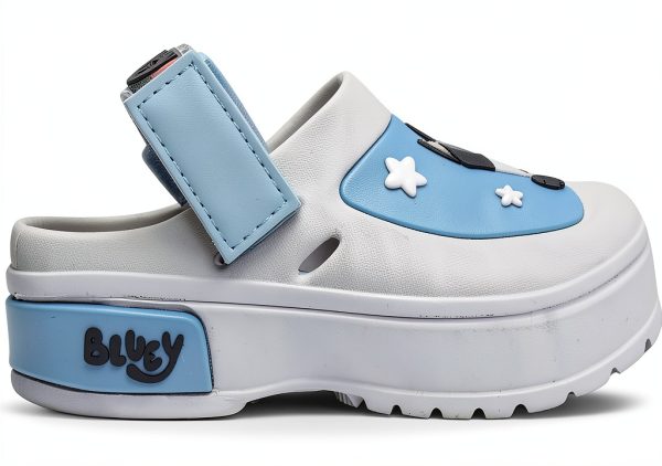 Bluey Toddler Clogs by BBC Studio – Blue PU Slip‑On Girls 5‑10-2