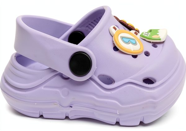 Icosylify Toddler Girls Purple Clog Sandal Adjustable Heel-2