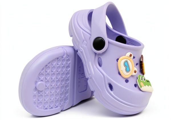Icosylify Toddler Girls Purple Clog Sandal Adjustable Heel-3