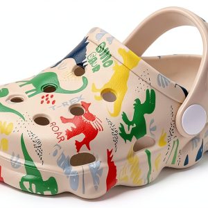 DinoKids EVA Dinosaur Sandals for Toddler Boys Girls Khaki Size 6.5-0