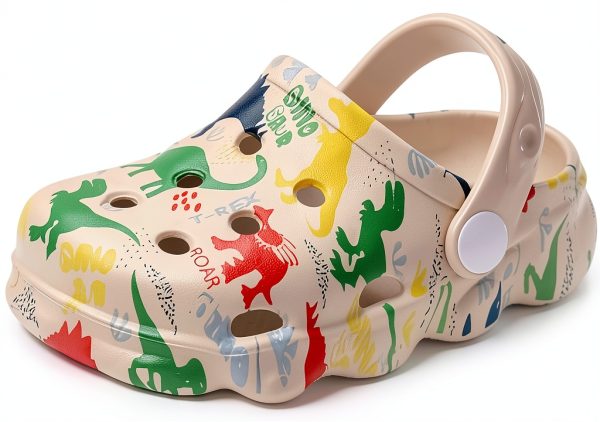 DinoKids EVA Dinosaur Sandals for Toddler Boys Girls Khaki Size 6.5-0