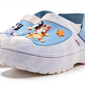 Bluey Toddler Clogs by BBC Studio – Blue PU Slip‑On Girls 5‑10-0
