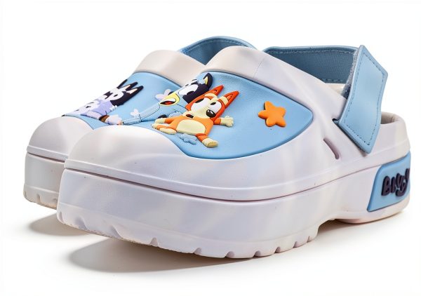 Bluey Toddler Clogs by BBC Studio – Blue PU Slip‑On Girls 5‑10-0