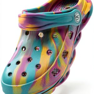 KidStep Garden Clogs for Boys – Iridescent Pinkish White 1.5‑13-0