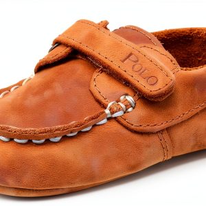 Ralph Lauren Layette Captain EZ K Infant Moccasin Crib Shoe Tan-0