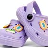 Icosylify Toddler Girls Purple Clog Sandal Adjustable Heel-4