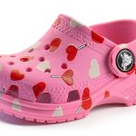 Crocs 7 Toddler Pink Heart Multicolor Clogs Shoes-0