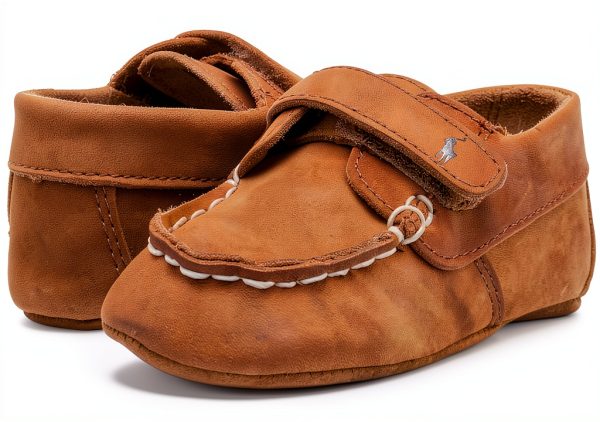 Ralph Lauren Layette Captain EZ K Infant Moccasin Crib Shoe Tan-1