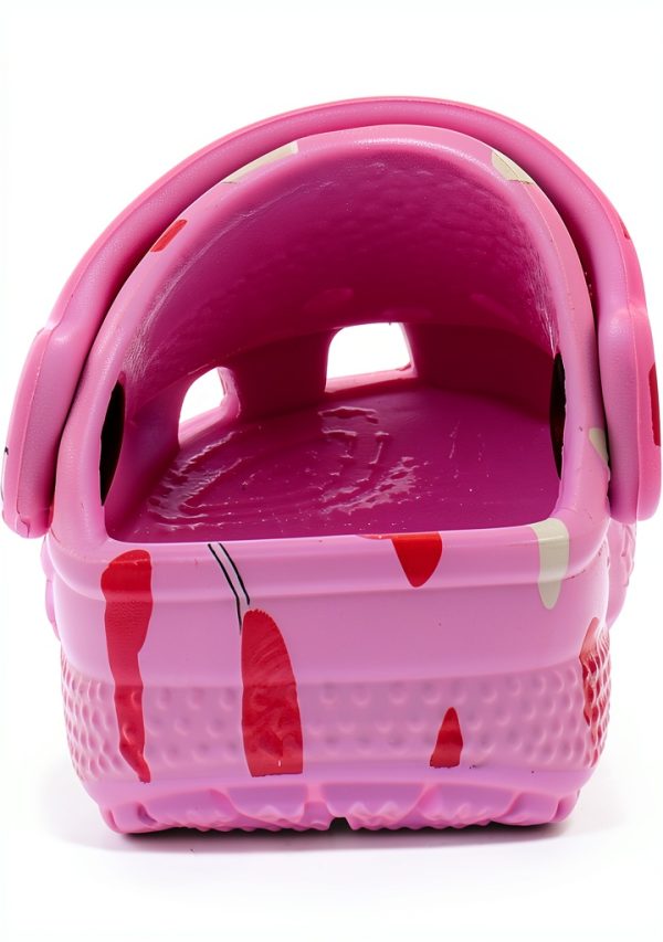 Crocs Pink Heart Infant Clog Shoes for Boys & Girls Lightweight Rubber-3