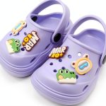Icosylify Toddler Girls Purple Clog Sandal Adjustable Heel-0