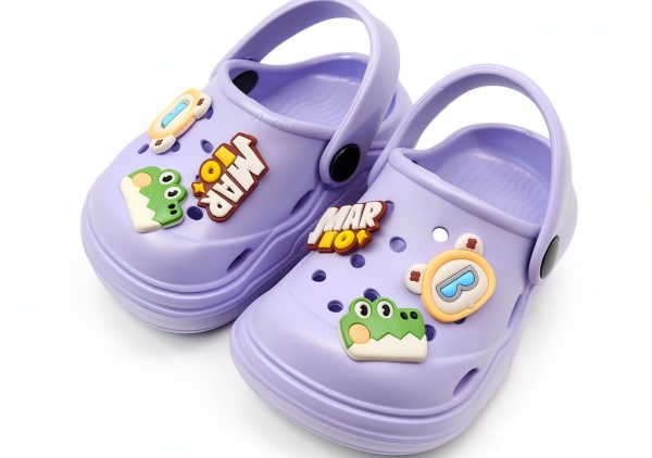 Icosylify Toddler Girls Purple Clog Sandal Adjustable Heel-0