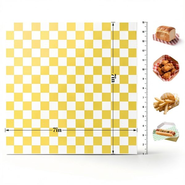 Deli Paper Sheets SUPVIB 100pcs 7x7in 4‑Color Checkered Wax Paper-1