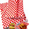 115pcs Deli Paper Sheets - 12x12" Sandwich Wrapping Paper, Checkered Wax Paper, Premium Grease Resistant Food Basket Liners-0