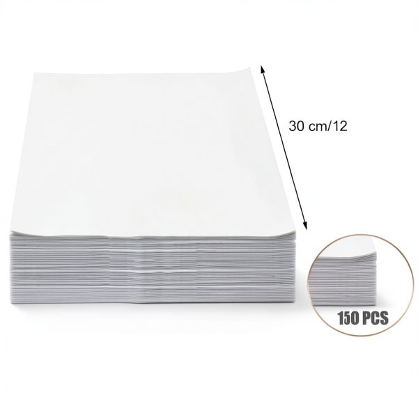 Sublimation White Butcher Paper Disposable Butcher Paper Sheets Square Meat Sheet Precut No Wax for Heat Press, Wrapping Meat, Art Project(150 Pieces,12 x 12 Inches)-1