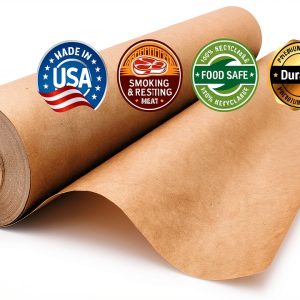 Premium Brown Butcher Paper Roll 17.75” x 100’ Food-Grade Kraft Paper for BBQ Smoking, Meat Wrapping, Crafts, and Food Service. PROUDLY MADE IN THE USA BY THE PAPER FACTORY-0